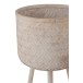 Set de 3 cache-pots sur pied en bois naturel 37x37x76 cm