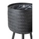 Set de 3 cache-pots sur pied en bois noir 37x37x76 cm