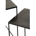 Set de 2 tables gigognes en aluminium noir 50.5x50.5x55.5 cm