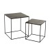 Set de 2 tables gigognes en aluminium noir 50.5x50.5x55.5 cm