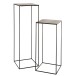 Set de 2 tables gigognes en aluminium noir 40x40x120.5 cm