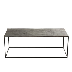 TABLE DE SALON RECTANGULAIRE OXIDIZE ALUMINIUM/METAL ANTIQUE NOIR/VERT