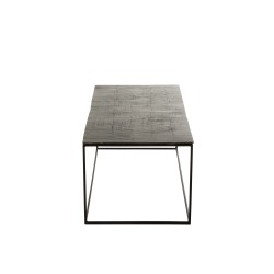 TABLE DE SALON RECTANGULAIRE OXIDIZE ALUMINIUM/METAL ANTIQUE NOIR/VERT