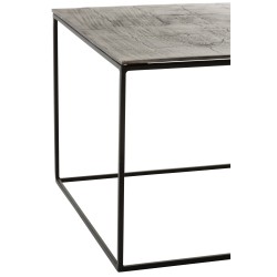 Table de salon rectangulaire en aluminium noir 110x49x41 cm