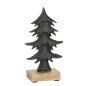 Sapin décoratif en bois sur base en aluminium noir 8x5x16cm