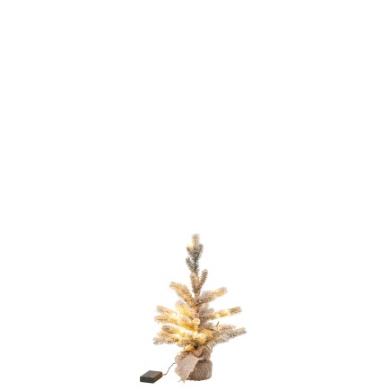 Sapin de Noël enneigé avec led en plastique vert H50cm