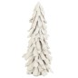 Sapin de Noël décoratif enneigé en bois blanc 23x23x50 cm