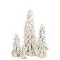 Sapin de Noël décoratif enneigé en bois blanc 23x23x50 cm