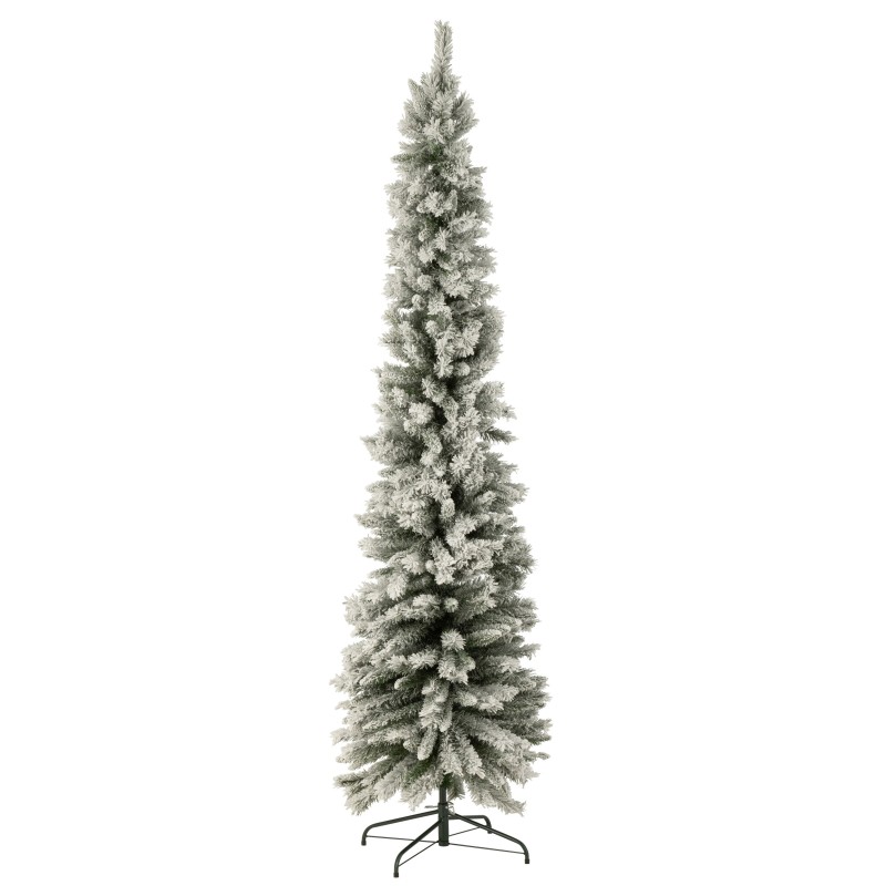 Sapin de Noël artificiel enneigé en plastique vert 47x47x184 cm