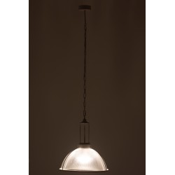 Lampe Suspendue Ronde Verre/Metal Blanc