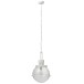 Lampada sospesa a sfera in vetro e metallo bianco 40*180 cm