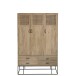 Armoire 3 portes et 4 tiroirs en bois naturel 115x45x175.5 cm