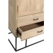 Armoire 3 portes et 4 tiroirs en bois naturel 115x45x175.5 cm