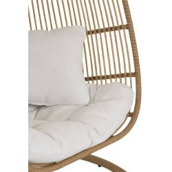 Chaise Suspendue Ovale Acier Naturel