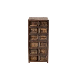 Armoire 12 tiroirs en bois marron 37.5x34x82.5 cm