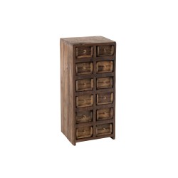 Armoire 12 tiroirs en bois marron 37.5x34x82.5 cm