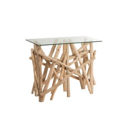 Console en verre naturel 97x47x77.5 cm