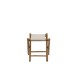 Tabouret pliant en textile beige et bois marron 40x40x42 cm