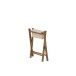 Tabouret pliant en textile beige et bois marron 40x40x42 cm