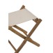 Tabouret pliant en textile beige et bois marron 40x40x42 cm