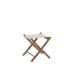 Tabouret pliant en textile beige et bois marron 40x40x42 cm