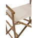 Chaise de régisseur pliable en textile blanc et bois 58x44x88 cm