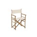 Chaise de régisseur pliable en textile blanc et bois 58x44x88 cm