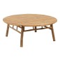 Table de salon ronde en bois naturel 120x120x46 cm