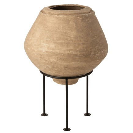 Vaso di cartapesta marrone su base 51x51x45 cm