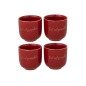 Set de 4 tasses tout est possible en porcelaine rouge 7x7x7 cm