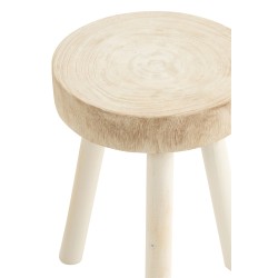 Set de 2 tabourets en bois blanc 29x29x56 cm