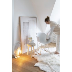 Set de 2 tabourets en bois blanc 29x29x56 cm