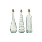 Bouteilles hautes en verre transparent 4x4x19 cm - Ass *3