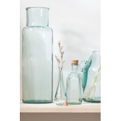 Set de 3 bouteilles hautes en verre transparent 9x9x28 cm