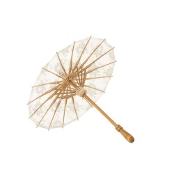 Parasol en textile blanc 44x44x54 cm