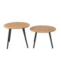 Lot de 2 tables d’appoint en bambou naturel D68cm