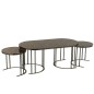 Set de 3 tables de salon en métal multicouleur 120x60x48 cm