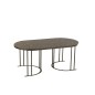 Set de 3 tables de salon en métal multicouleur 120x60x48 cm