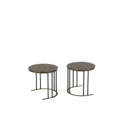 Set de 3 tables de salon en métal multicouleur 120x60x48 cm