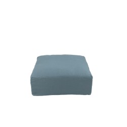 Housse pour pouf monaco en lin bleu jeans 105x105x49cm