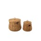 Set de 2 paniers en bois naturel 51x51x43 cm