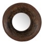 Miroir rond en bois marron 35x35 cm