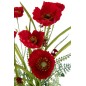 Branche de poppy artificiel en plastique rouge 17.5x17.5x50 cm