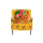 Fauteuil à fleurs en velours jaune 64x75x84cm