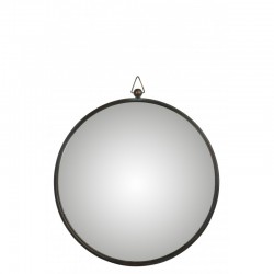 Miroir bombé en bois noir 61x4x69 cm