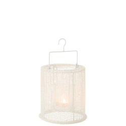 LANTERN HANG CYL MET/POL WHI S