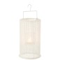 Lanterne suspendue en métal et polyester blanc 18x18x33 cm