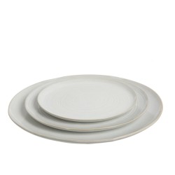 Assiette plate en céramique blanche D34cm