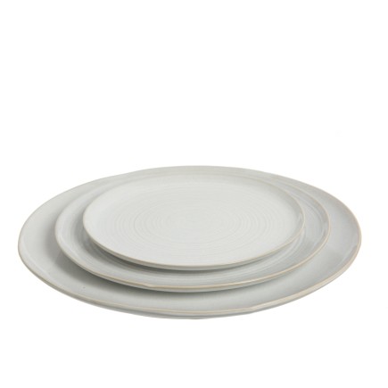 Assiette plate en céramique blanche D34cm