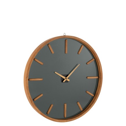 Horloge murale ronde en bois marron 80x80x5 cm